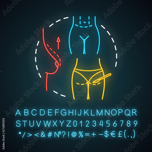 Mommy makeovers neon light icon