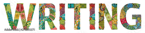 Word Writing. Vector zentangle object for decoration