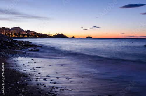 Beautiful Sunrise on the beaches of Almuñecar, core of the Costa Tropical (Granada) Spain