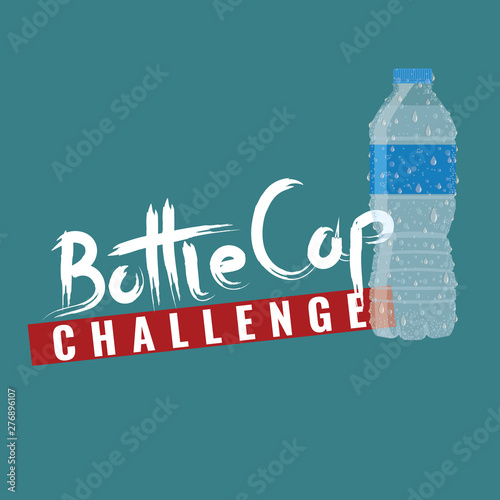 Bottle cap challenge. Bottle cap text for your t-shirt design. Vector illustration.