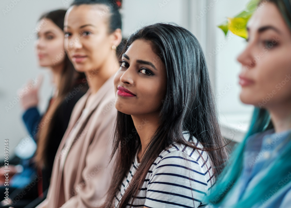 Obraz premium Group of young people waiting for a casting or job interview