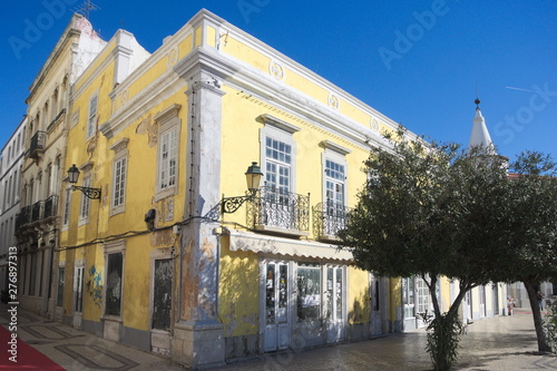 Portugal the historic city of Faro, the capitol of the Algarve.  A lovely, but overlooked, old Art Nouveau builiding near the harbor. photo