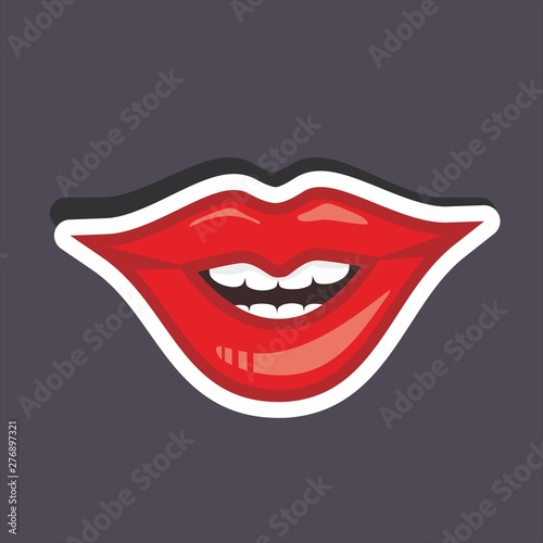 Vector illustrarion icon lips cartoon