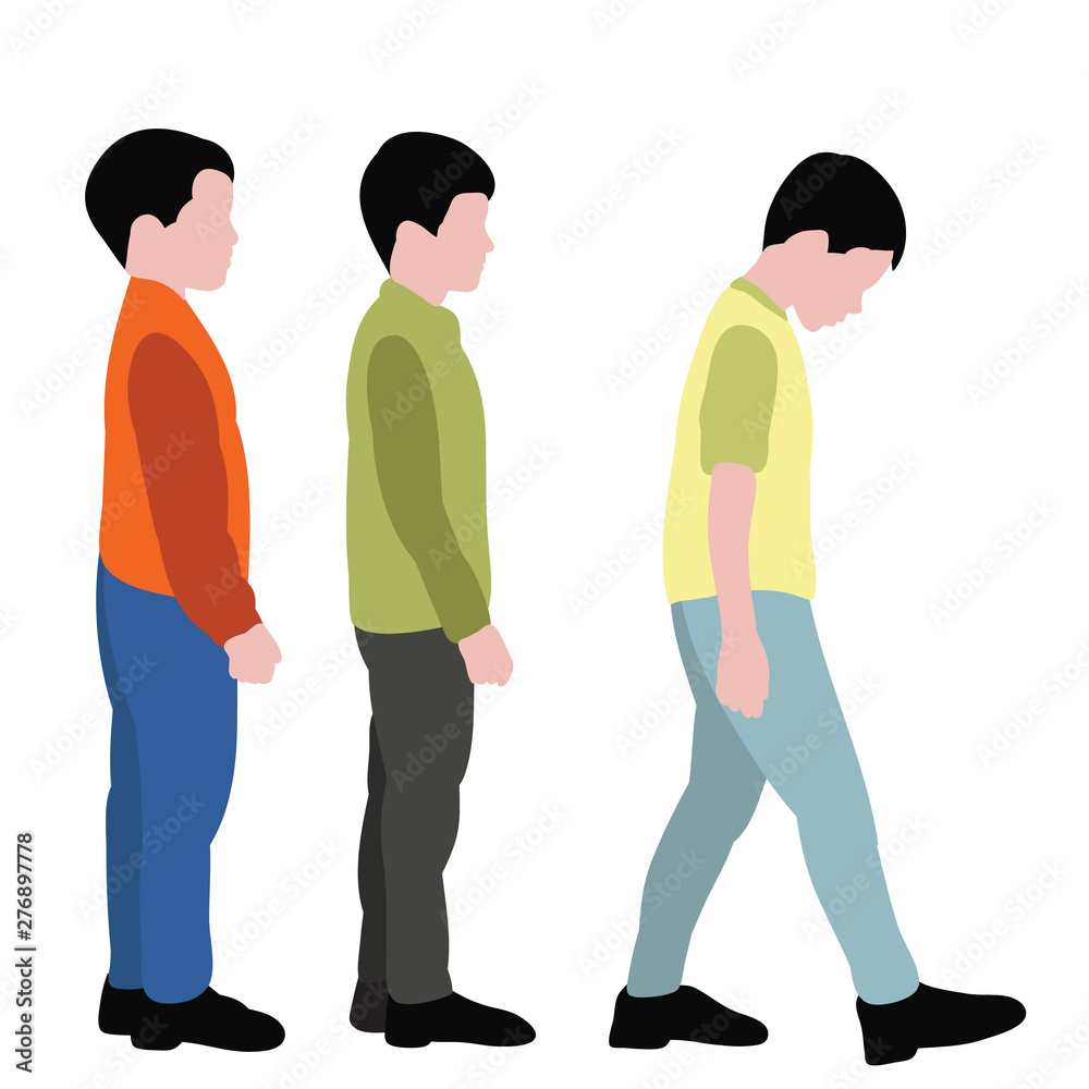 child and in a flat style the boy is standing sideways child and in a flat style the boy is standing sideways