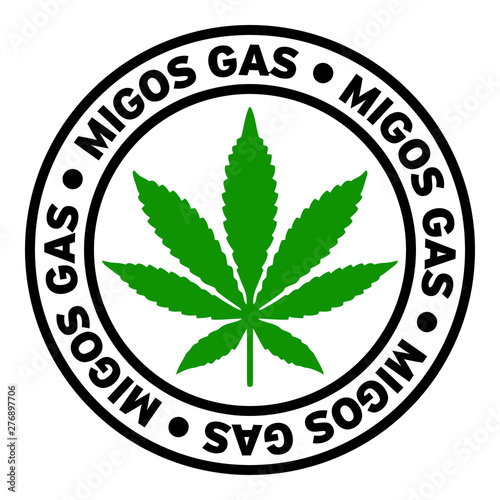 Round Migos Gas Marijuana Strain Clipart