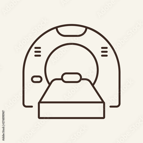 Tomography line icon. Medical scanner, machine, radiation. Medicine concept. Vector illustration can be used for topics like diagnosis, radiology, magnetic resonance therapy