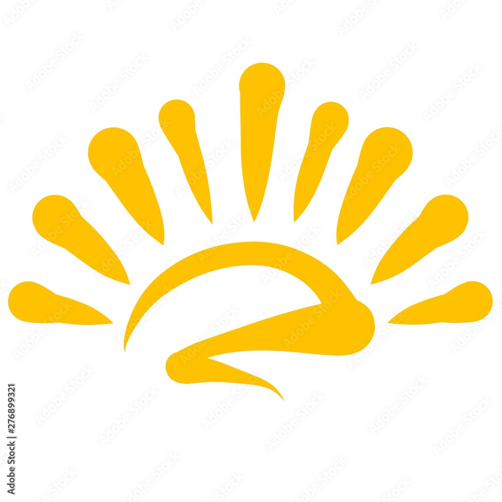 Obraz premium Rising or setting yellow shining sun