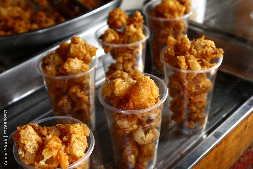 Deep fried chicken skin Deep fried chicken skin