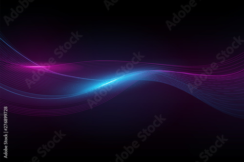 Abstract spectrum wave.Abstract wave background blue and pink color.vector and illustration.