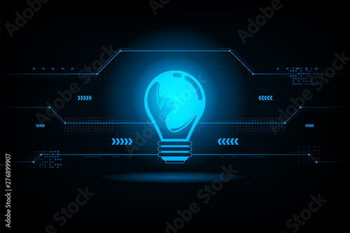 Abstract light bulb futuristic connection.Future concept.vector and illustration
