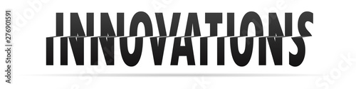 banner with the word innovation. Typography banner design on a white background, the inscription-innovation.