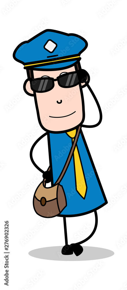 Cool - Retro Postman Cartoon Courier Guy Vector Illustration Cool - Retro Postman Cartoon Courier Guy Vector Illustration