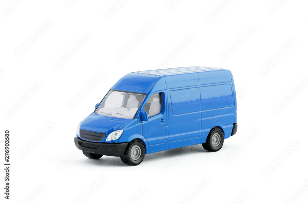 Transport blue van car on white background Transport blue van car on white background