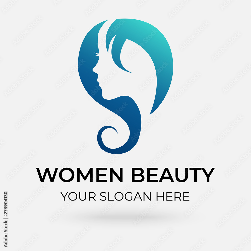 beauty salon logo design with modern concepts on white background vector template