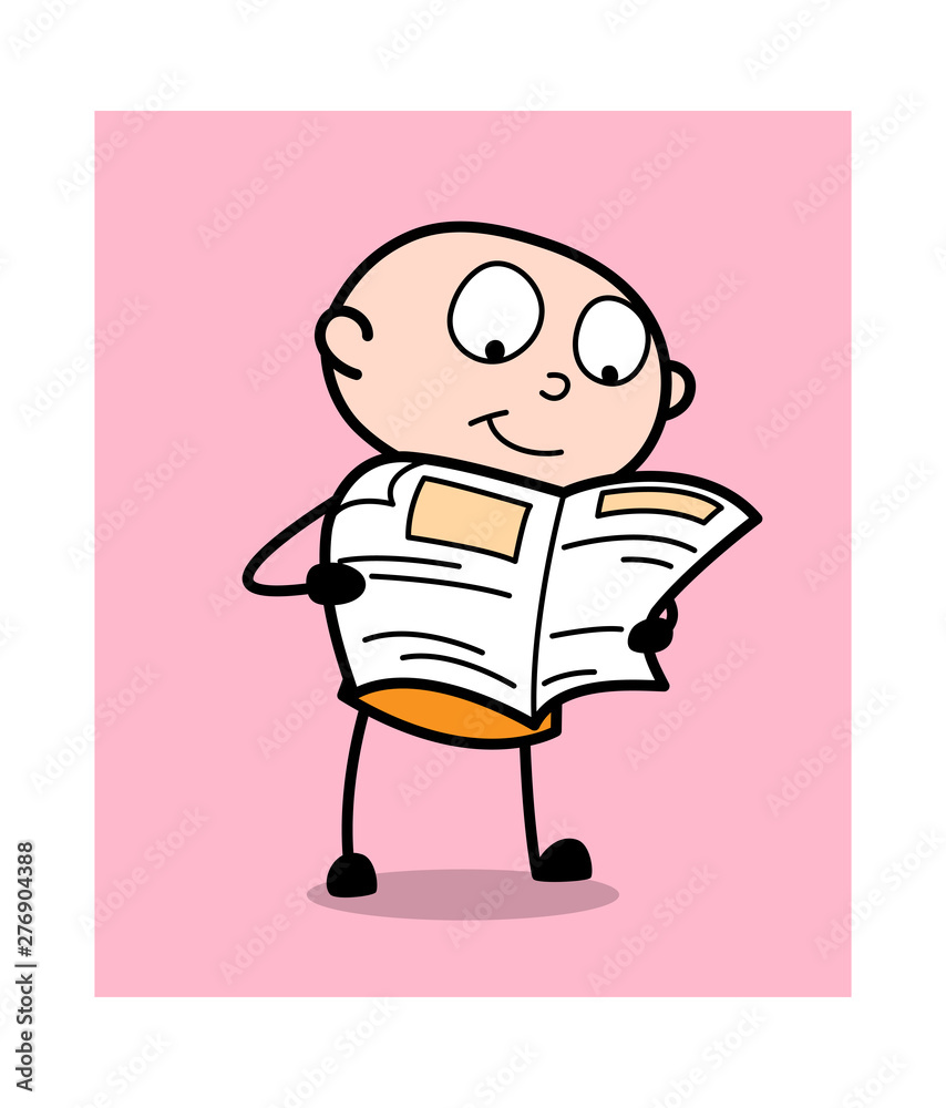 Reading Newspaper - Cartoon thief criminal Guy Vector Illustration Reading Newspaper - Cartoon thief criminal Guy Vector Illustration
