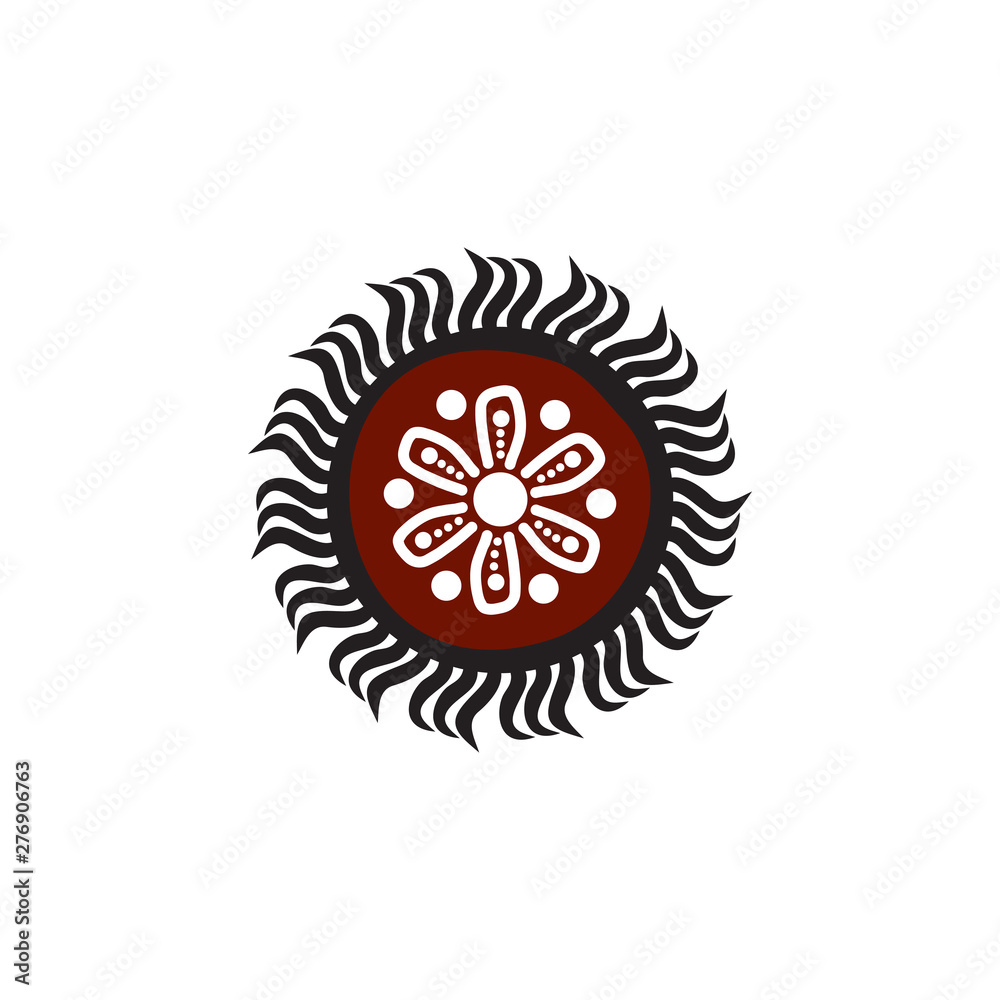 Aboriginal art dots painting icon logo design Aboriginal art dots painting icon logo design