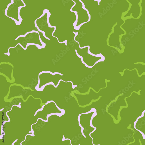 Spring UFO camouflage of various shades of green and pink colors