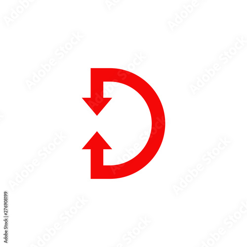 D letter initial logo design vector template