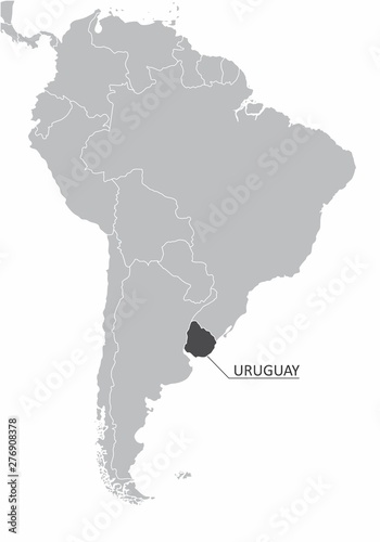 A gray South America map