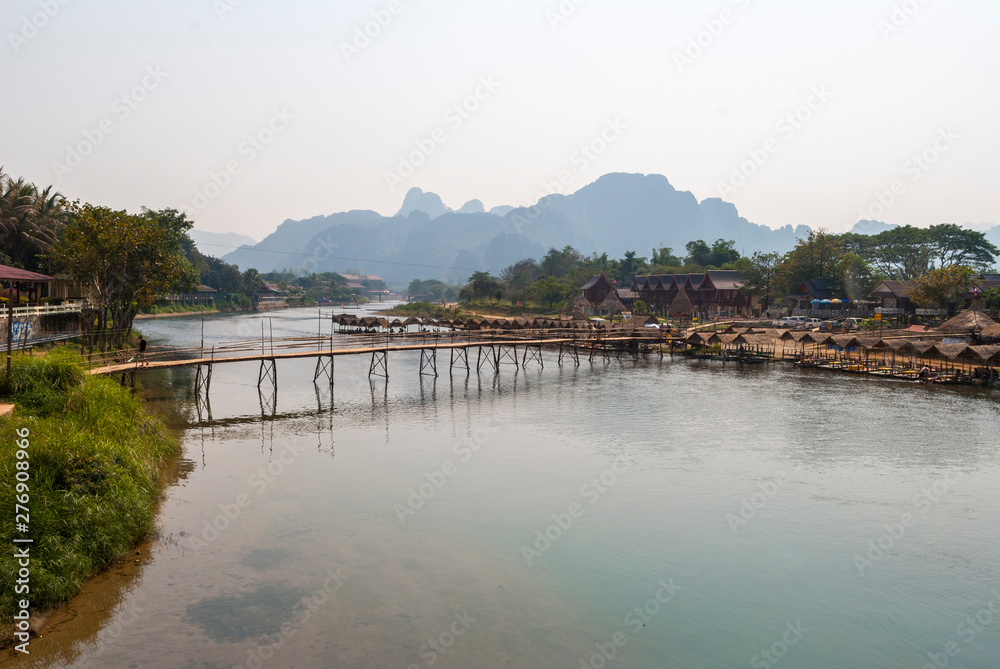 Vang Vieng with the river, Laos Vang Vieng with the river, Laos