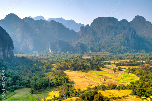 Scenic mountains surrounding Vang Vieng © dinozzaver