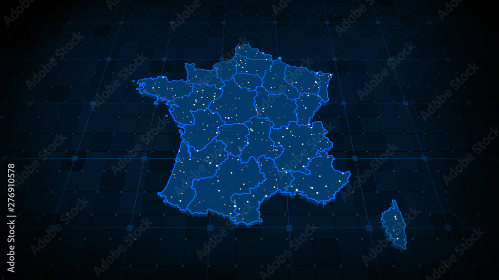 Fototapeta Mapa Francji