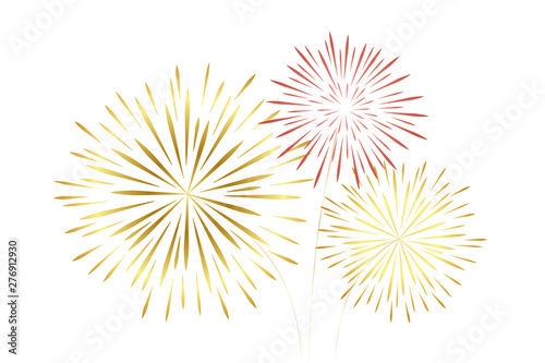 new year fireworks decoration isolated on white background vector illustration EPS10