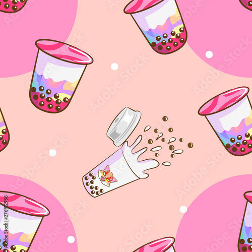 bubble tea vector pattern graphic design