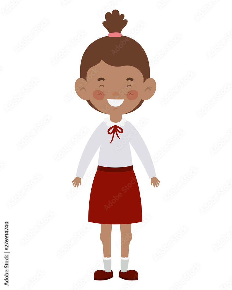 student girl standing smiling on white background student girl standing smiling on white background