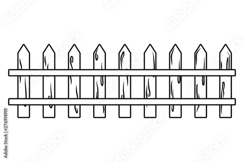 Isolated wood fence design vector illustrator