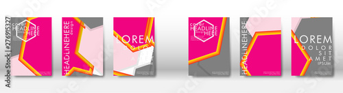 Abstract cover with hexagon elements. book design concept. Futuristic business layout.