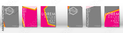 Abstract cover with hexagon elements. book design concept. Futuristic business layout.