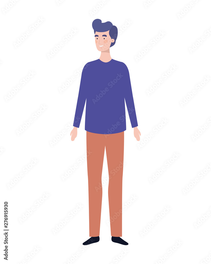 young man standing in white background young man standing in white background