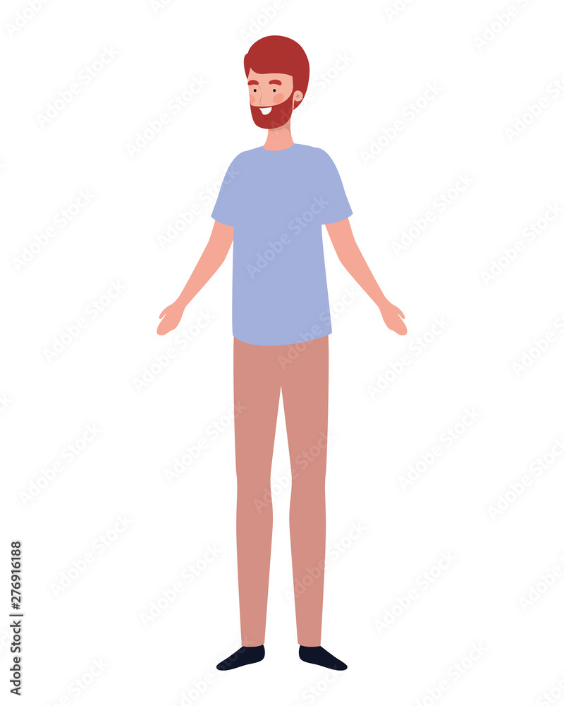 young man standing in white background young man standing in white background