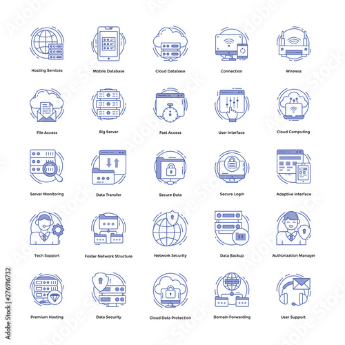 Web Hosting Icons Set