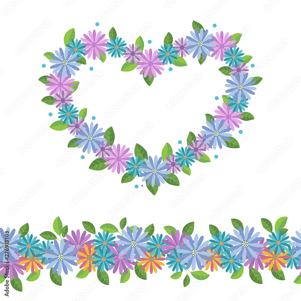 flower frame, seamless border