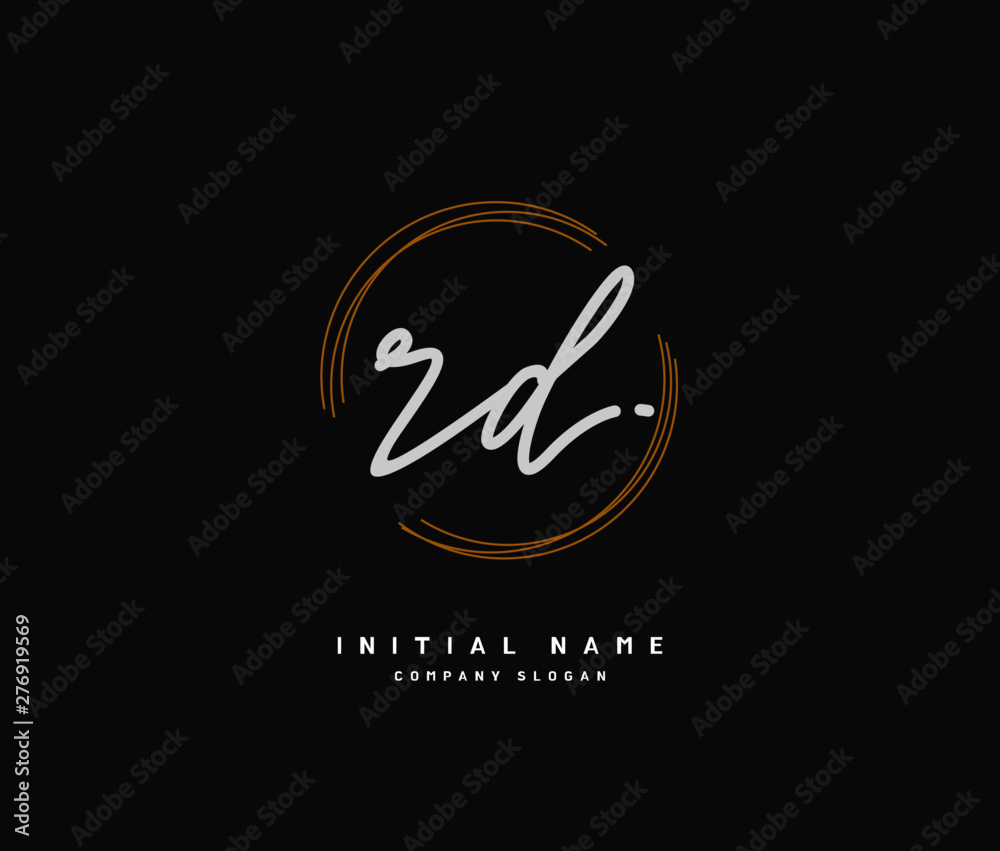 R D RD Beauty vector initial logo, handwriting logo of initial signature, wedding, fashion, jewerly, boutique, floral and botanical with creative template for any company or business.