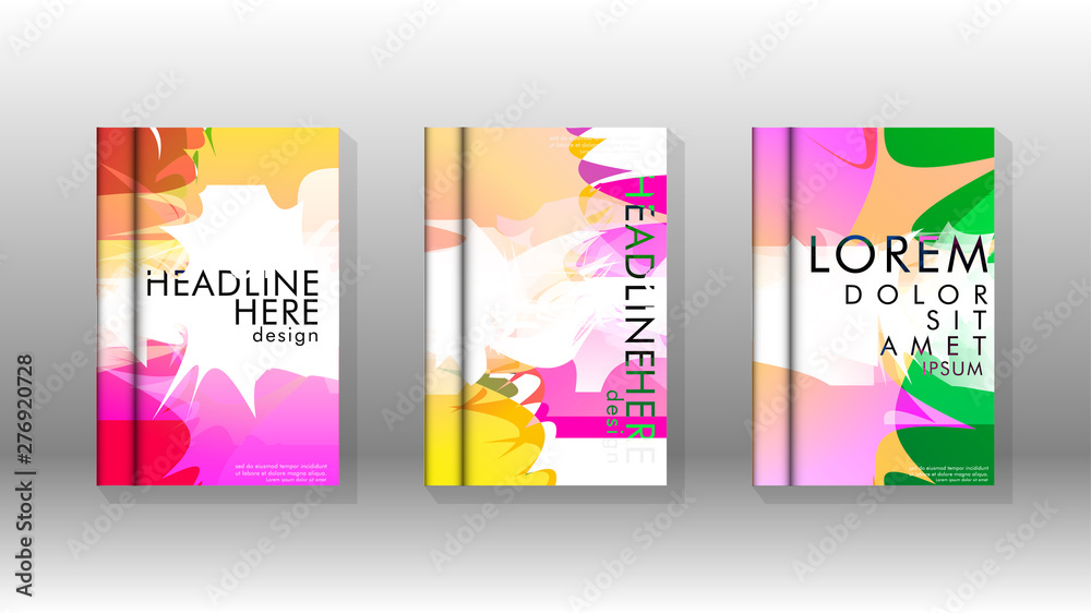 Fototapeta premium Vector design of background cover with colorful abstract spray patterns. Color mixture. Vector EPS 10. Vector illustration