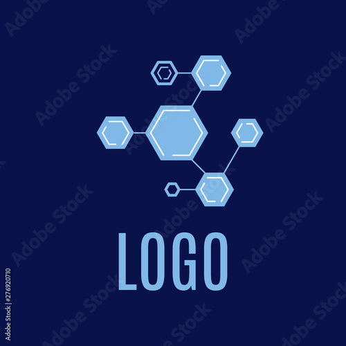 Vector Modern Geometric Molecule logo.