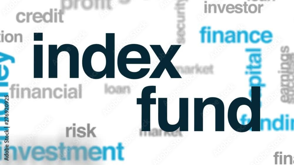 Index fund animated word cloud. Kinetic typography. Index fund animated word cloud. Kinetic typography.