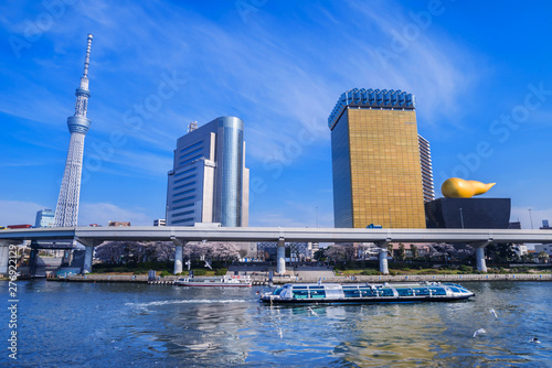 Canvas Print 東京浅草 隅田川ウォータフロントの風景