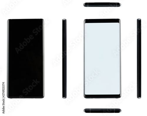 Different views of black generic smartphone