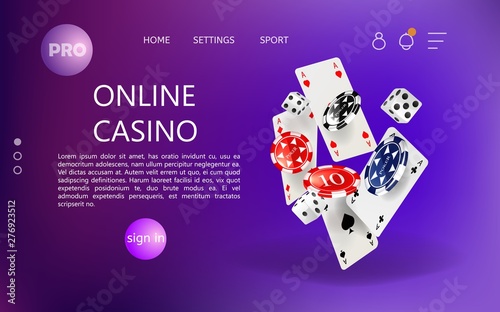 Home page for online casino website.