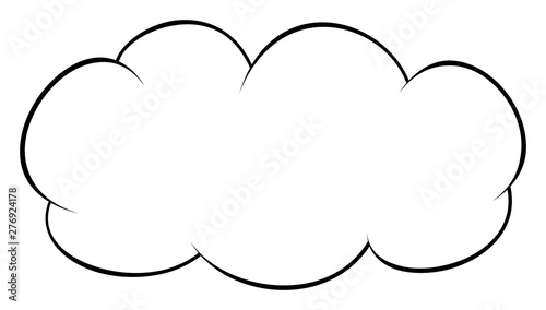 Cloud outline icon. Sketch style. Vector illustration.