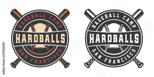 Vintage baseball sport logo, emblem, badge, mark, label. Graphic Art. Illustration. Vector.