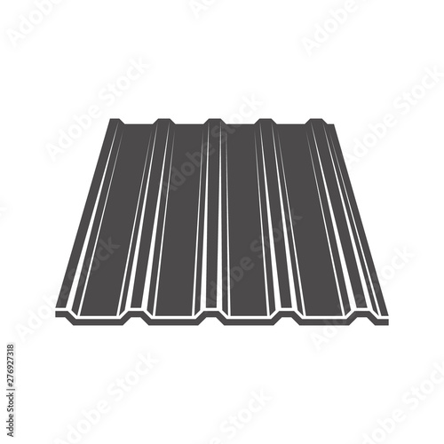  Profile sheet iron for roofs and fences icon in flat style.Vector illustration.	