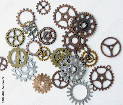 Group of gears on a light background. The background of the gears.