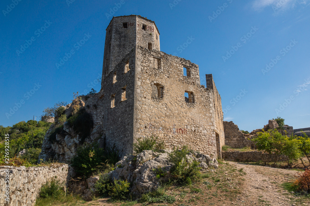 Tower in old town in Pocitelj, Bosnia and Herzegovina