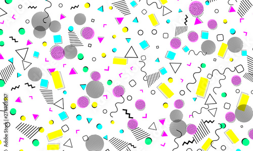 Pop art color background. Memphis pattern