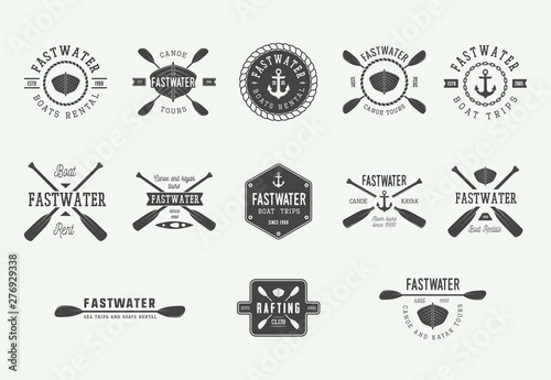Set of diving logos, labels and slogans in vintage style. Illustration. Graphic Art. Vector Illustration.